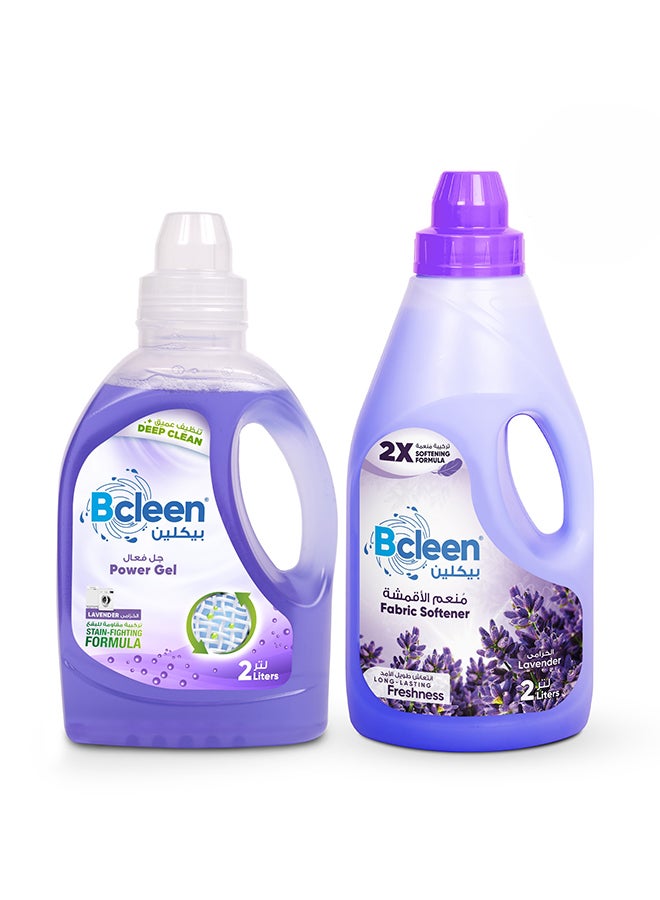 Bcleen Liquid Laundry Detergent Lavender 2L & Fabric Softener Lavender 2L - (OFFER PACK 2L X 2) - Image 1