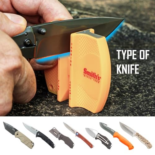 Smith's CCKS 2-Step Knife Sharpener - Yellow - 2-Step Preset Coarse & Fine Slots - Outdoor Handheld Knife Sharpener - Fishing, Hunting, Fillet, Pocket Knives - Compact Plastic Portable Keychain Tool - Image 4