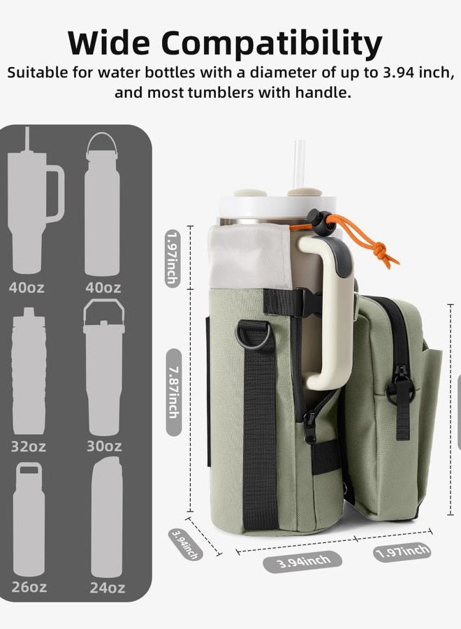 Nefeeko Magnetic Water Bottle Bag, Bottle Holder for Gym – Detachable 2-in-1 Design | Fits 40OZ Bottles | Durable Oxford Fabric | Ideal for Fitness/Golf/Tennis/Hiking (Khaki) - Image 4