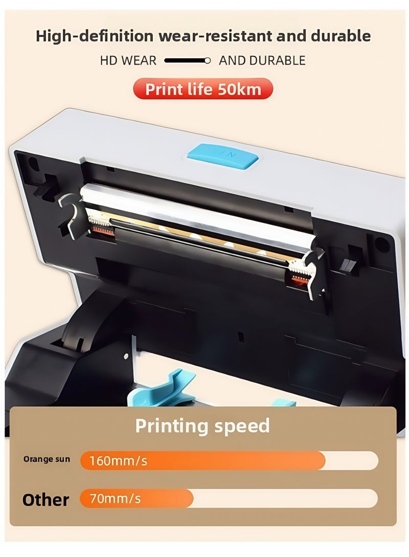 Claison Express E-Shipment Label Printer, Barcode Label Printer, Adhesive Thermal Label Machine  - Image 2