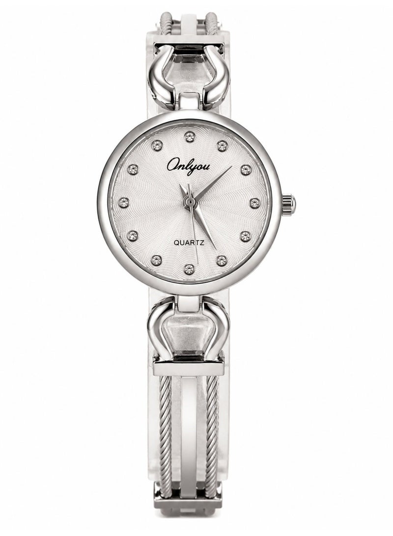 Onlyou Women’s Casual Watch - Silver Color - Stainless Steel Material - Image 1