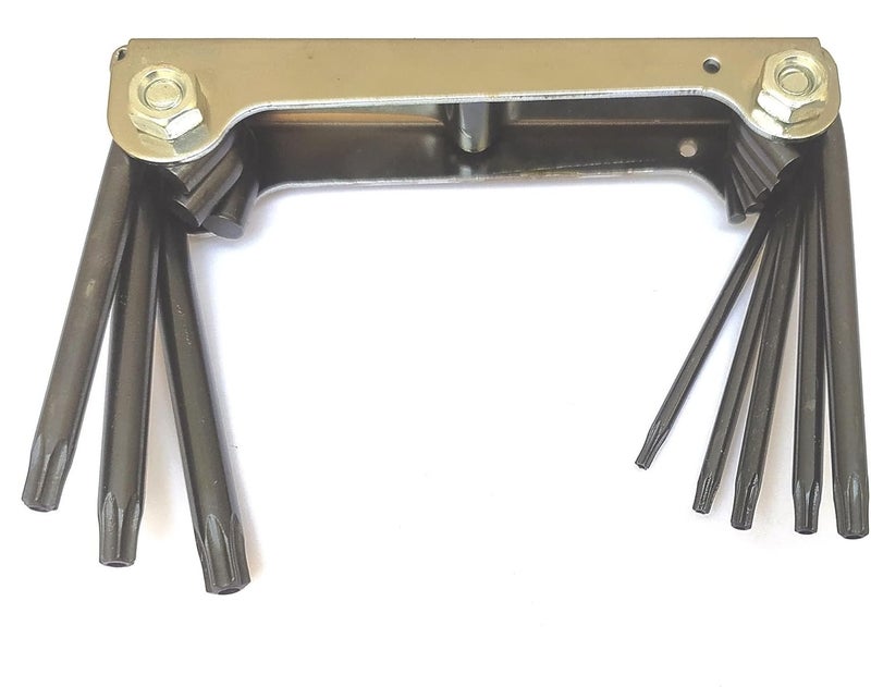 Inditrust NEW Torx Allen key set size T9 T10 T15 T20 T25 T27 T30 and T40 (Pack of 1) Folding Allen Key Set - Image 1