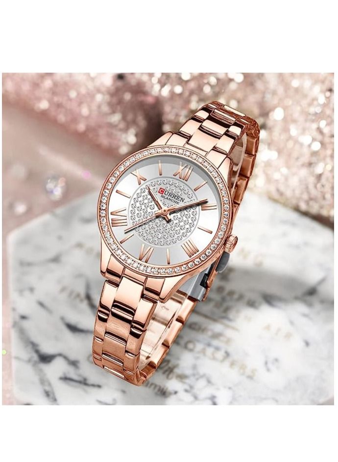 CURREN CURREN 9084 Original Brand Stainless Steel Band Wrist Watch For Women With Box  - Image 2