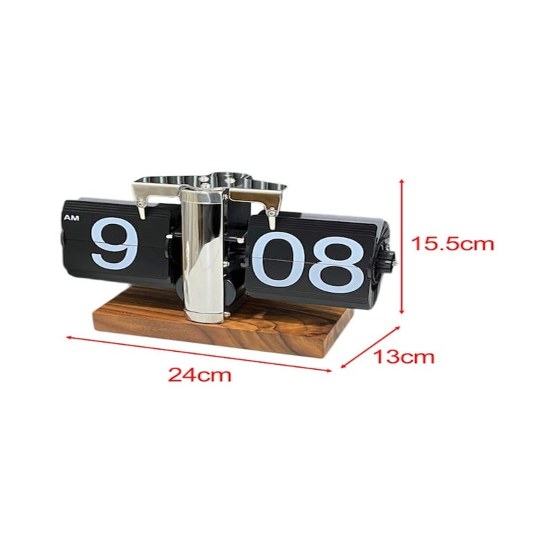 New solid wood retro mechanical flip - page clock for home desktop, wooden decoration flip - page clock, personalized mantel clock, 12 - hour model - Image 2