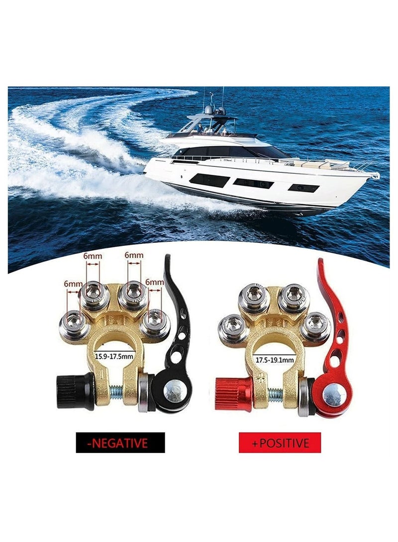 Excefore Battery Terminal Clamp Connectors 2Pcs 4 Way Positive Negative Car Battery Terminals Connector Quick Release Disconnect for SAE/JIS Type A Posts - Image 3