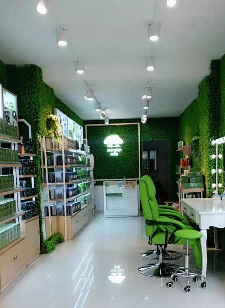 LINGWEI 4 Piece Artificial Wall Grass Plant Green - Image 5