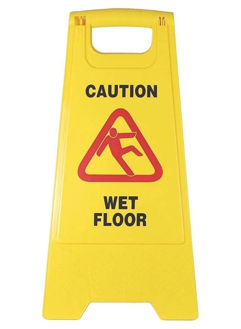 Festive Gallery Caution Wet Floor Sign Heavy Duty Safety Warning Signs, Reflective Slippery When Wet Sign Double Sided Caution Sign for School Office Shopping Mall School Park, Yellow - Image 1