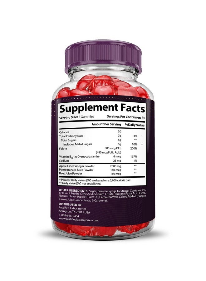 Justified Laboratories Proton Protein Keto ACV Gummies Extreme 2000MG Proton Keto Gummies Apple Cider Vinegar Formulated with Pomegranate Beet Juice Powder B12 Vegan Non GMO 60 Gummys - Image 5