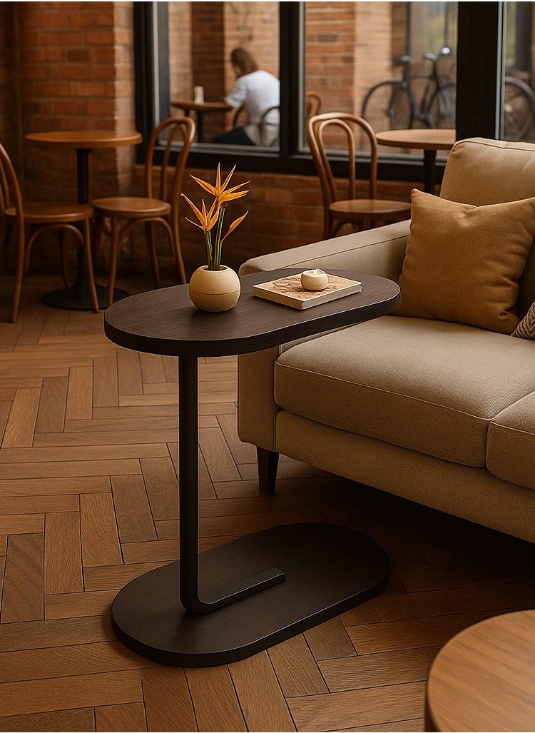 Y&D Modern End Tables C Shape Side Table Small Coffee Table Corner Table Modern Minimalist Designer Removable Sofa Side Table Bedside Table Household Side Table for Living Room Bedroom Office Dorm Black  - Image 4