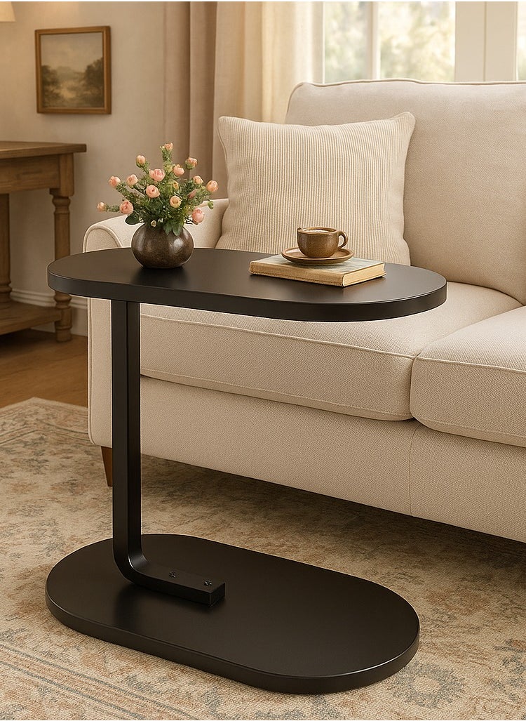 Y&D Modern End Tables C Shape Side Table Small Coffee Table Corner Table Modern Minimalist Designer Removable Sofa Side Table Bedside Table Household Side Table for Living Room Bedroom Office Dorm Black  - Image 3