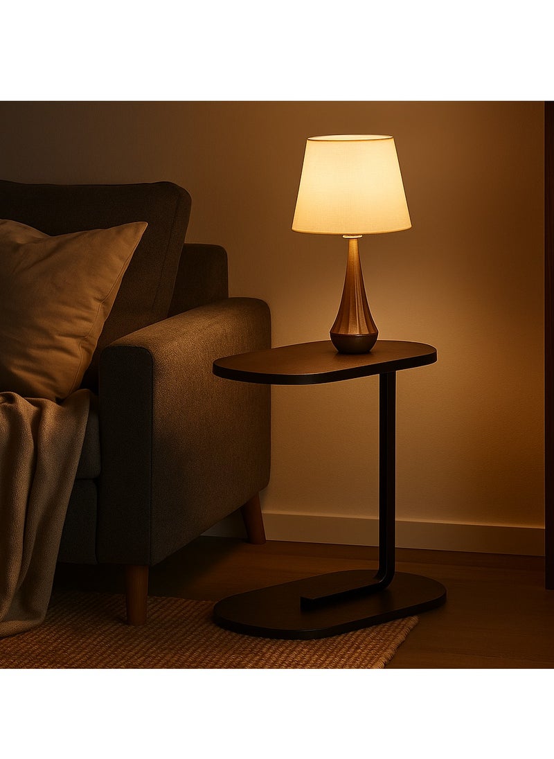 Y&D Modern End Tables C Shape Side Table Small Coffee Table Corner Table Modern Minimalist Designer Removable Sofa Side Table Bedside Table Household Side Table for Living Room Bedroom Office Dorm Black  - Image 1