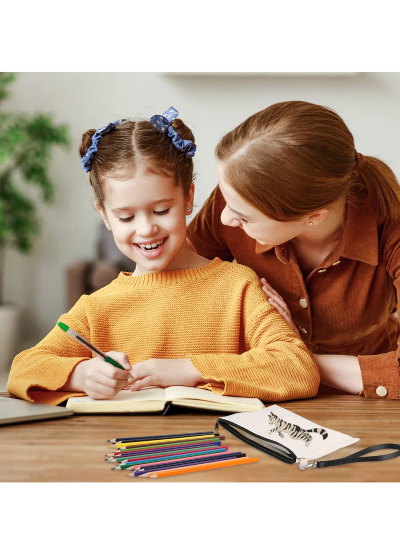 SYOSI أكياس مستحضرات التجميل التسامي أكياس ماكياج نقل الحرارة فارغة مع اسهم معصمه DIY بها بنفسك الحرفية السفر قماش سستة أكياس قلم رصاص متعددة الأغراض حقيبة أدوات الزينة السفر 10 قطعة - Image 3