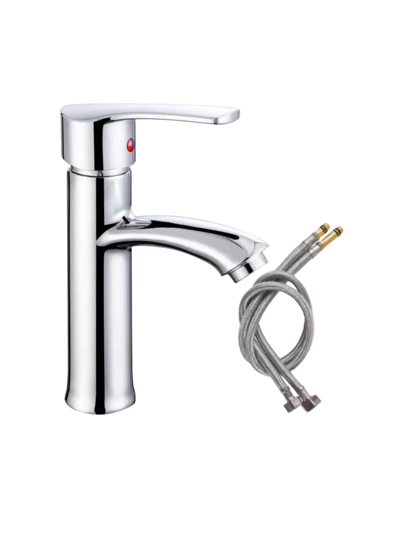 Basin Mixer Bathroom Sink Hot And Cold Faucet Single Handle Washbasin Faucet With Included Two Hoses  - Image 1