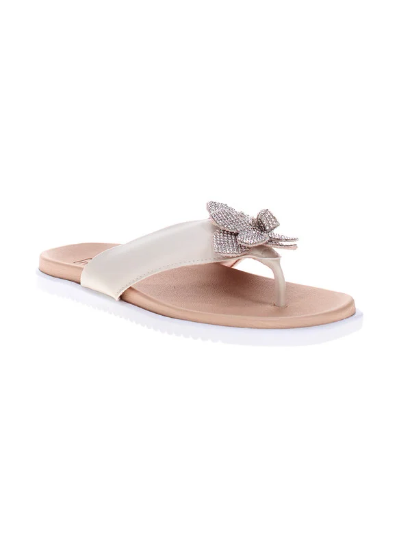 Moleca Moleca Ladies Flat Sandals Off White | Made In Brazil
