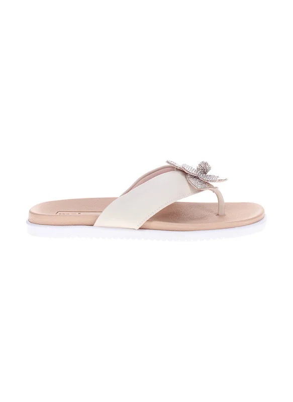 Moleca Moleca Ladies Flat Sandals Off White | Made In Brazil