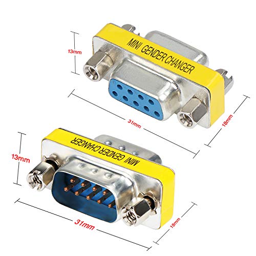 abcGoodefg 9 Pin RS-232 DB9 Male to Male Female to Female Serial Cable Gender Changer Coupler Adapter (10 Pack) - Image 3