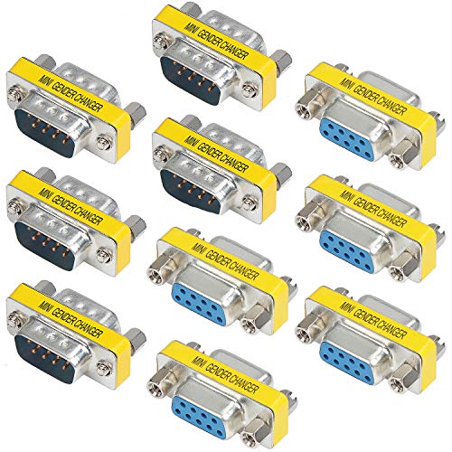 abcGoodefg 9 Pin RS-232 DB9 Male to Male Female to Female Serial Cable Gender Changer Coupler Adapter (10 Pack) - Image 1