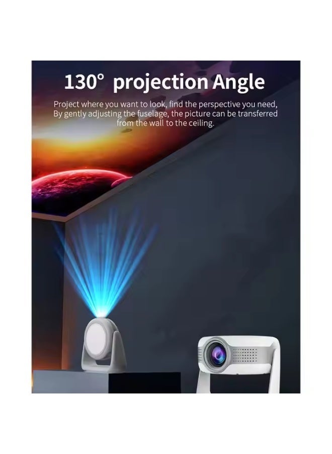 سمارت باري HT11 Portable Android Smart Projector with 4K Support, Wi-Fi and Bluetooth, Auto Keystone Correction, 130 Degree Flip Design, Compatible with HDMI and USB Devices - Image 2