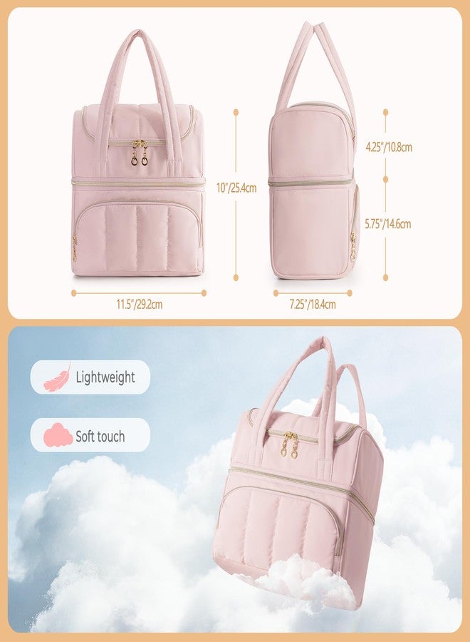 Damero Double Layers Medicine Bottle Organizer, Lockable Pill Bottle Organizer Medicine Bag with Lockable Zipper and Detachable Dividers for Medication, Vitamins or Medical Supplements, Pink - Image 5
