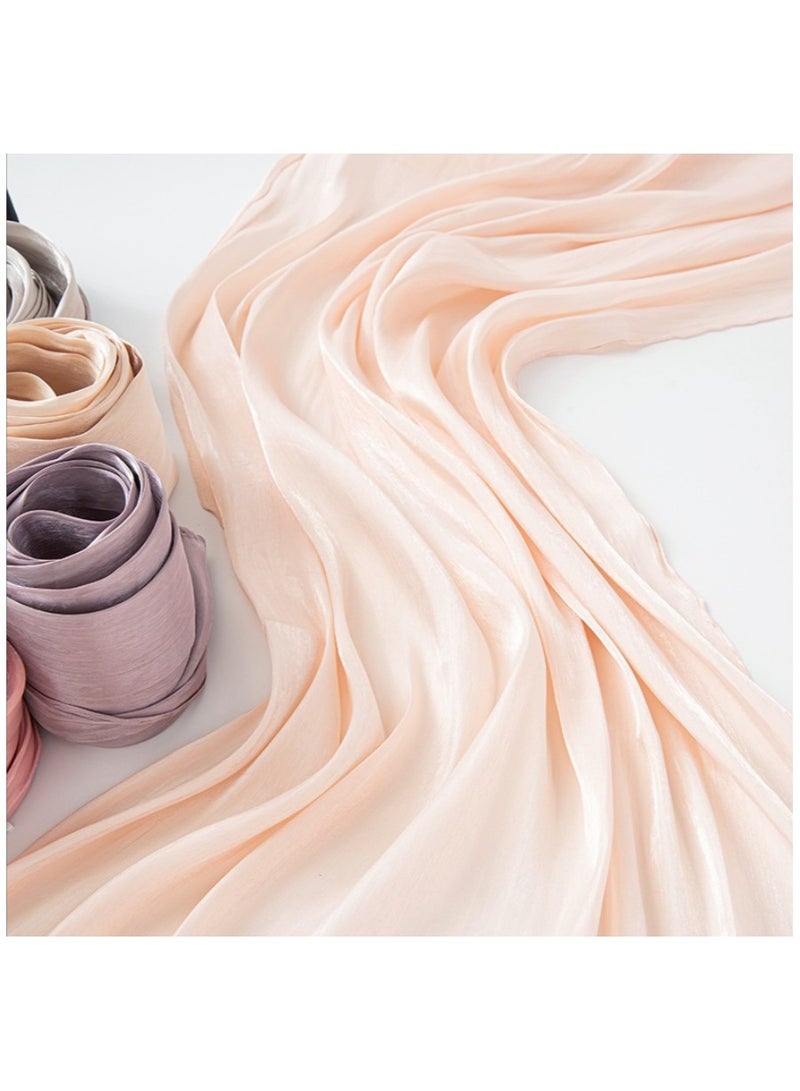 Women's shiny flowing headscarf and shawl, soft and warm scarf that wraps around hair in autumn and winter, 180 * 70cm multifunctional art scarf - Image 1