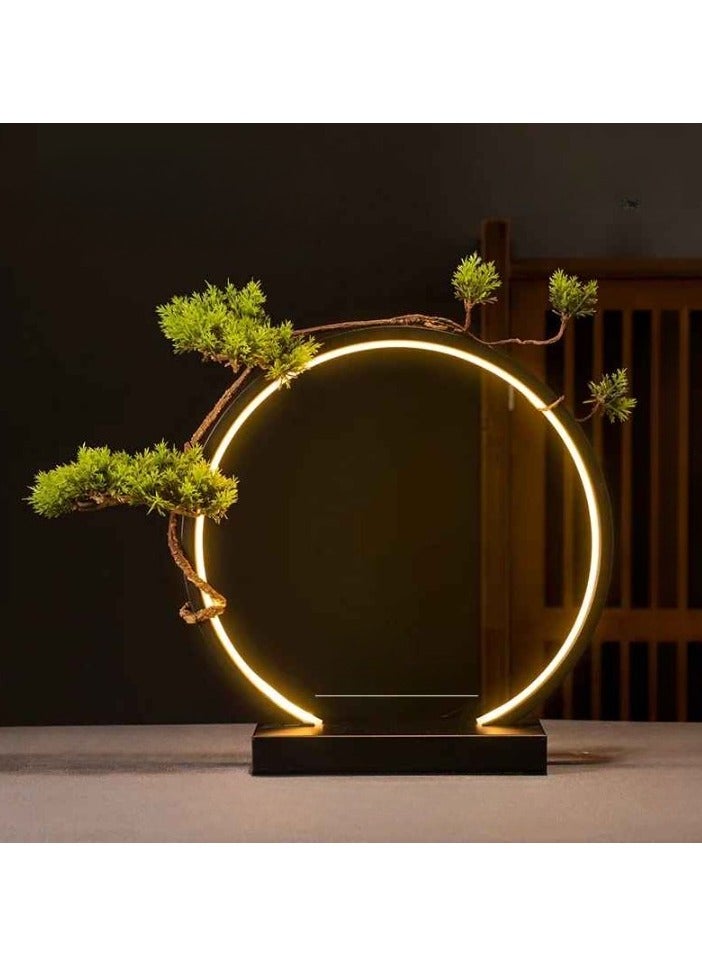 ارواق مصباح حلقي LED، مصباح حلقي لقوس عرض المقبس، مصباح طاولة دافئ للبدلة المتنقلة، مصباح LED خفيف الوزن ومحمول بإضاءة ساطعة لتزيين المنزل، (قطعة واحدة، شجرة خضراء) 