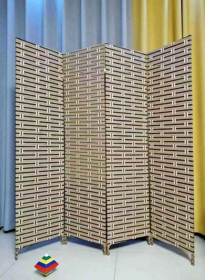 LINGWEI Versatile 4-Panel Bamboo Room Divider – Freestanding, Foldable Privacy Screen with Natural Woven Design – Perfect for Home, Office, or Restaurant - Image 1