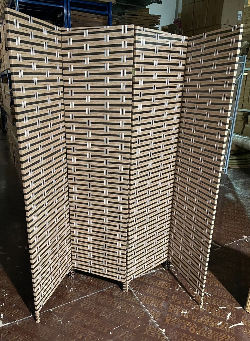 LINGWEI Versatile 4-Panel Bamboo Room Divider – Freestanding, Foldable Privacy Screen with Natural Woven Design – Perfect for Home, Office, or Restaurant - Image 2