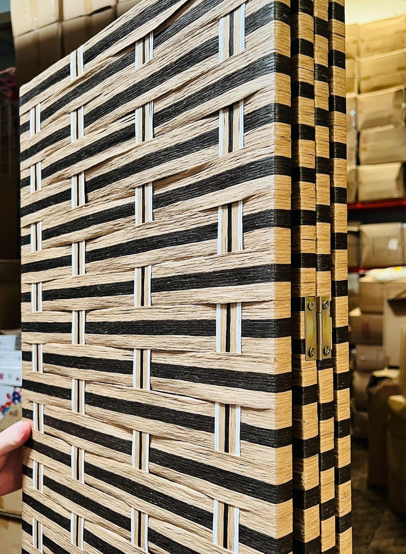 LINGWEI Versatile 4-Panel Bamboo Room Divider – Freestanding, Foldable Privacy Screen with Natural Woven Design – Perfect for Home, Office, or Restaurant - Image 4