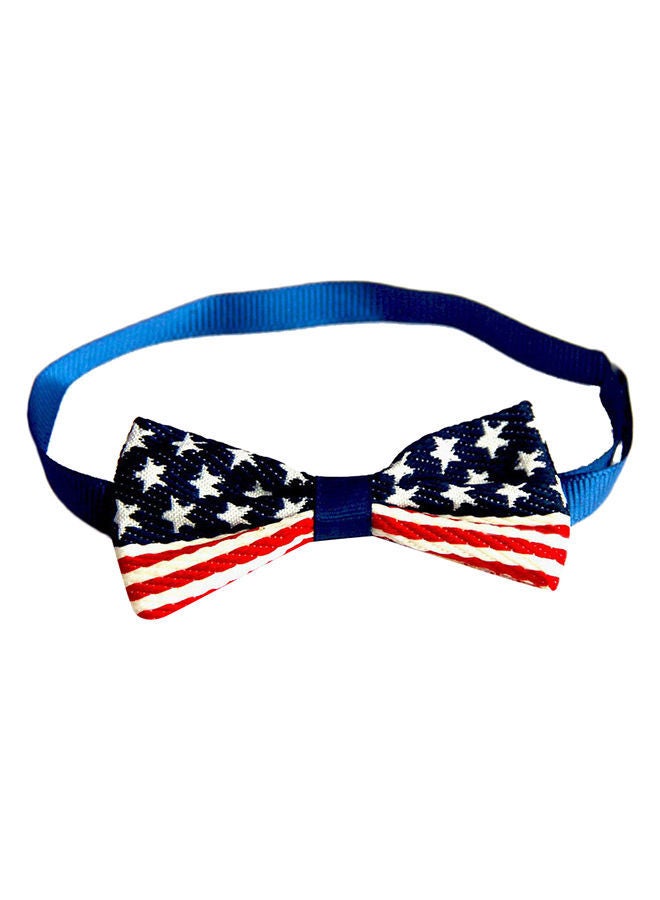 NIBEMINENT Flag Printed Bow Tie Blue/White/Red 10x10x1cm - Image 1