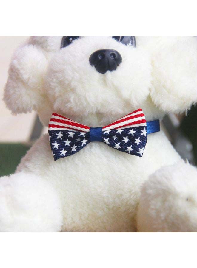 NIBEMINENT Flag Printed Bow Tie Blue/White/Red 10x10x1cm - Image 3