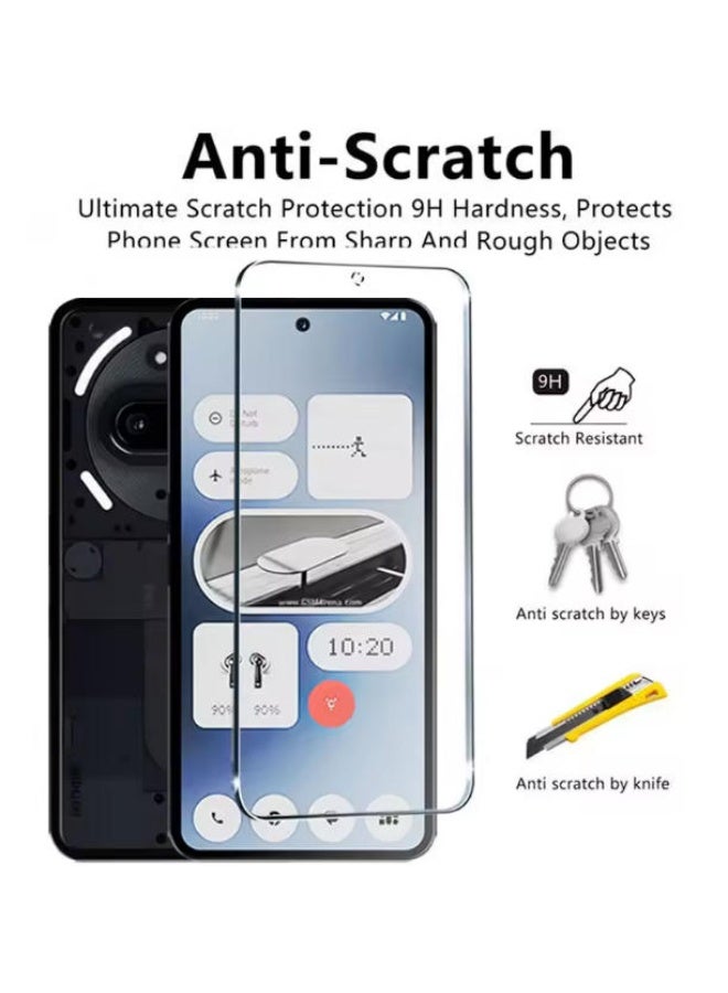 QIRG 2-in-1 set for Nothing Phone 2A Transparent Case + Tempered Glass Screen Protector Acrylic Clear Airbags Shookproof Drop Protection - Image 3