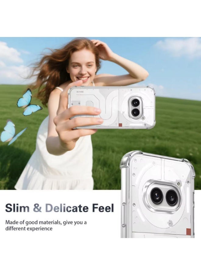 QIRG 2-in-1 set for Nothing Phone 2A Transparent Case + Tempered Glass Screen Protector Acrylic Clear Airbags Shookproof Drop Protection - Image 5