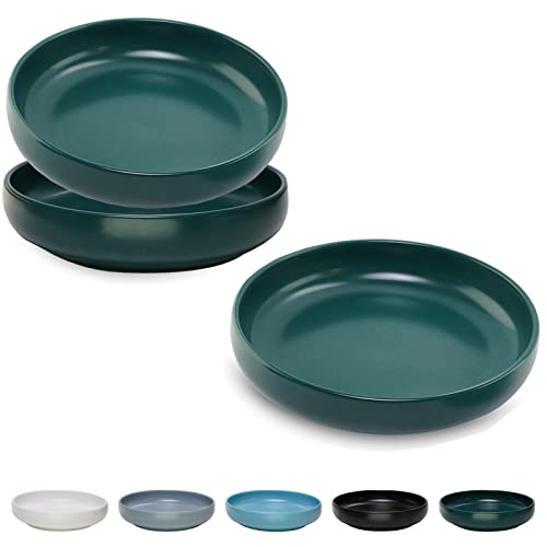 Lfpkixise Ceramic Cat Bowls,Shallow Cat Dishes for Food and Water, 6 inch Matte Finish Wide Cat Food Bowl,Whisker Fatigue Free Pet Puppy Kitten Bowl Set of 3,Dishwasher Safe - Image 1