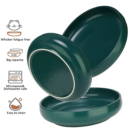 Lfpkixise Ceramic Cat Bowls,Shallow Cat Dishes for Food and Water, 6 inch Matte Finish Wide Cat Food Bowl,Whisker Fatigue Free Pet Puppy Kitten Bowl Set of 3,Dishwasher Safe - Image 2