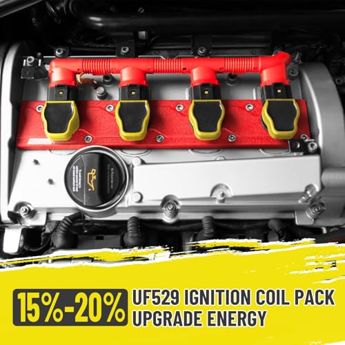 SPARKWHIZ Ignition Coil Packs UF529 & Spark Plugs 4644, Compatible with 2006-2016 VW Volkswagen Jetta MK5 MK6 GTI Rabbit Golf Passat CC 2005-2016 Audi A4 TT A5 Q7 A6 A7, Set of 4 - Image 2
