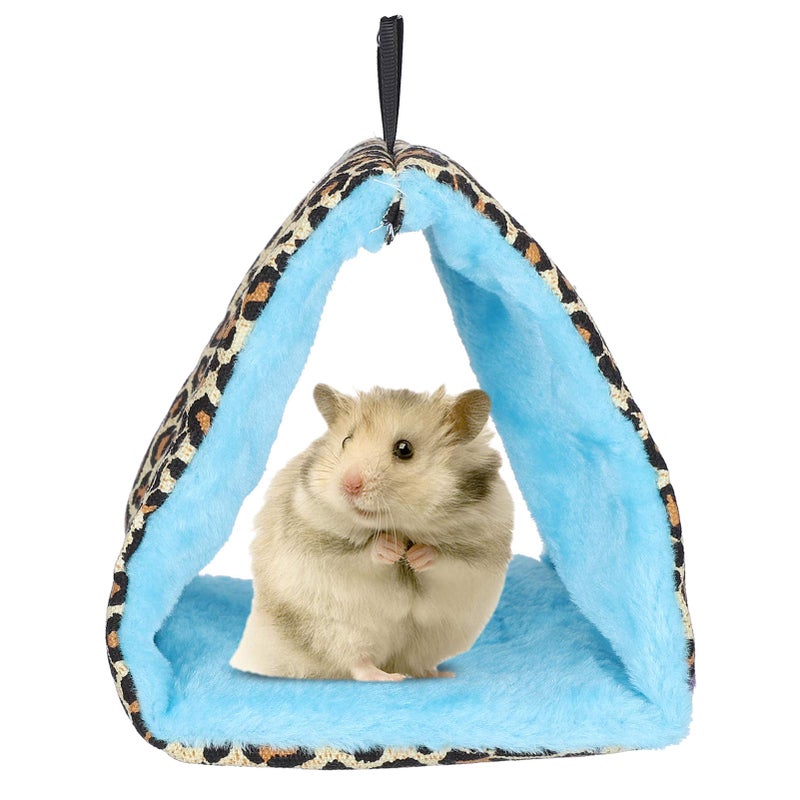 Leopard Print Canvas Bird Hammock Bed Warm Winter Hanging Nest With Stainless Steel Hooks Size M - Image 5