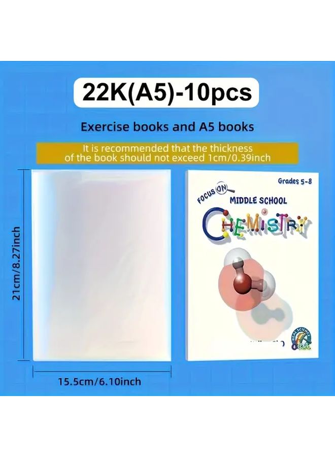 10 Pack Clear A4 Book Covers Durable Scratch Resistant Protective Sheets 16K Size - Image 3