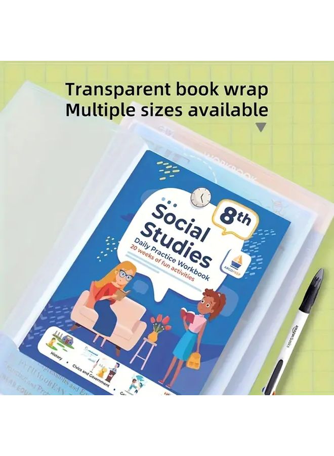 10 Pack Clear A4 Book Covers Durable Scratch Resistant Protective Sheets 16K Size - Image 5