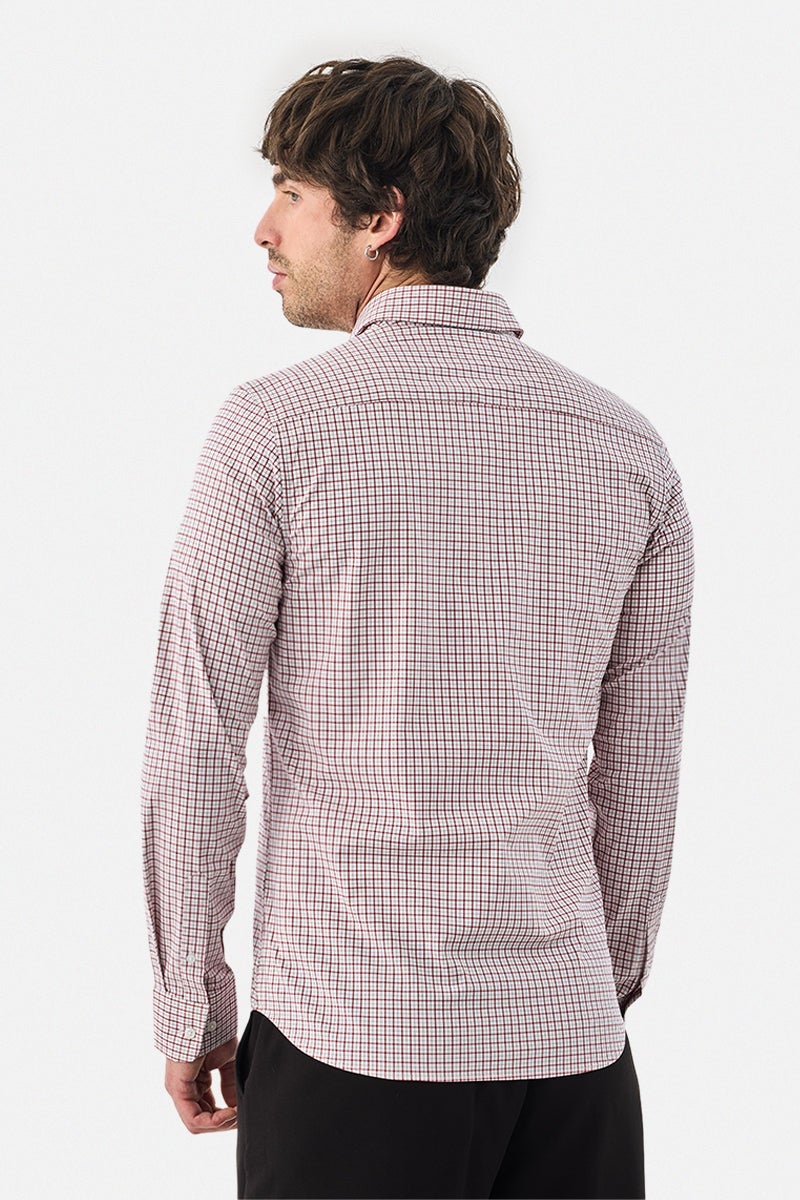 SNITCH Slim Fit Stretch Micro Checks Shirt - Image 5
