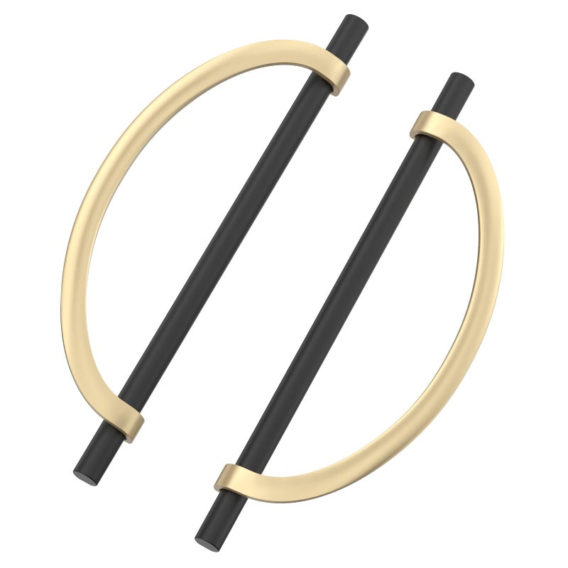 9BUILD 6 Pack Brushed Gold Cabinet Handles 75 Inch Matte Black Cabinet Pulls Black Handles for Cabinets Kitchen Cabinet Hardware Gold Drawer Pulls Dresser Pulls - Image 2