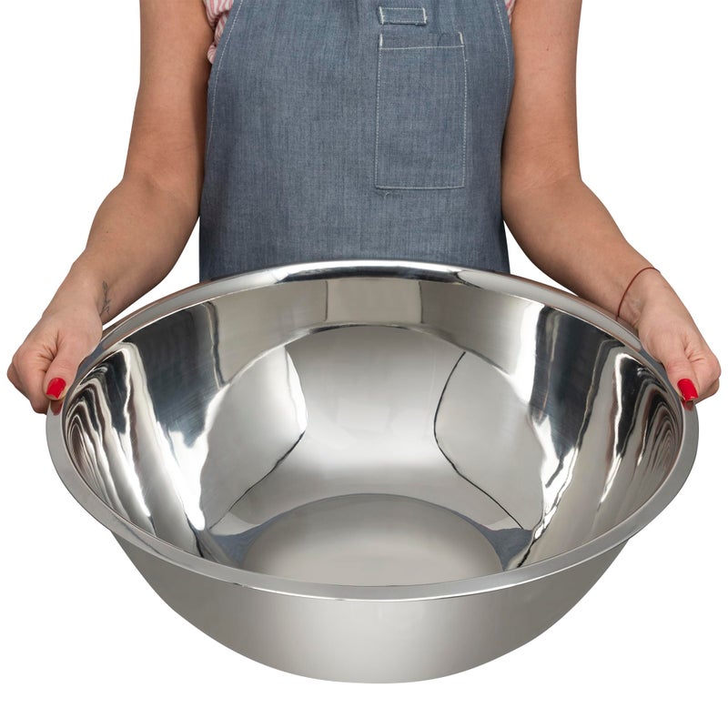 WHYSKO Large Mixing Bowls Set of 3 Stainless Steel 16 Quart Bowls for Restaurants Food Service Caterers and Home Kitchen Use Rust Proof Bowls Great for Meal Prep Baking Serving Food Storage - Image 2