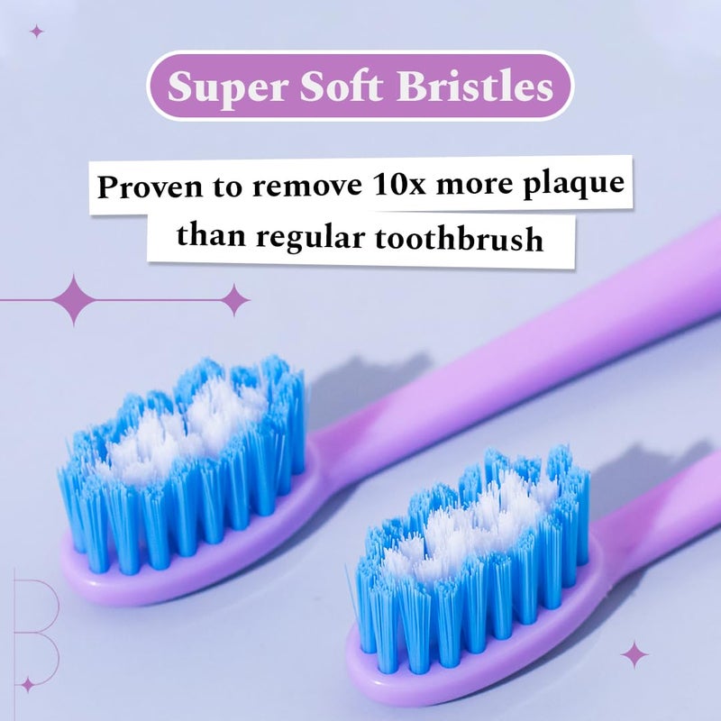 Perfora Electric Toothbrush 002 | AAA Powered 90 Days Battery Life | Ultra Soft Dupont Vibrating Bristles | Electric brush for Adult Men & Women | 1 Brush & 4 Brush Heads | Lilac Lavender - Image 4