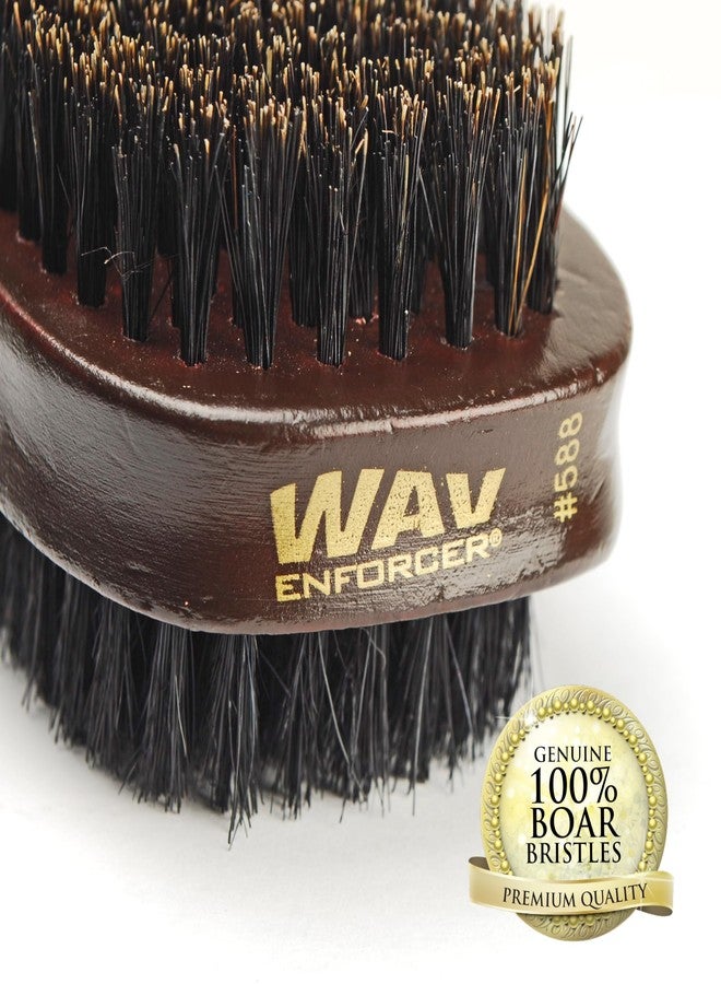 Firstline Wav Enforcer Double-Sided Military Boar Bristle Brush, Brown - Image 4