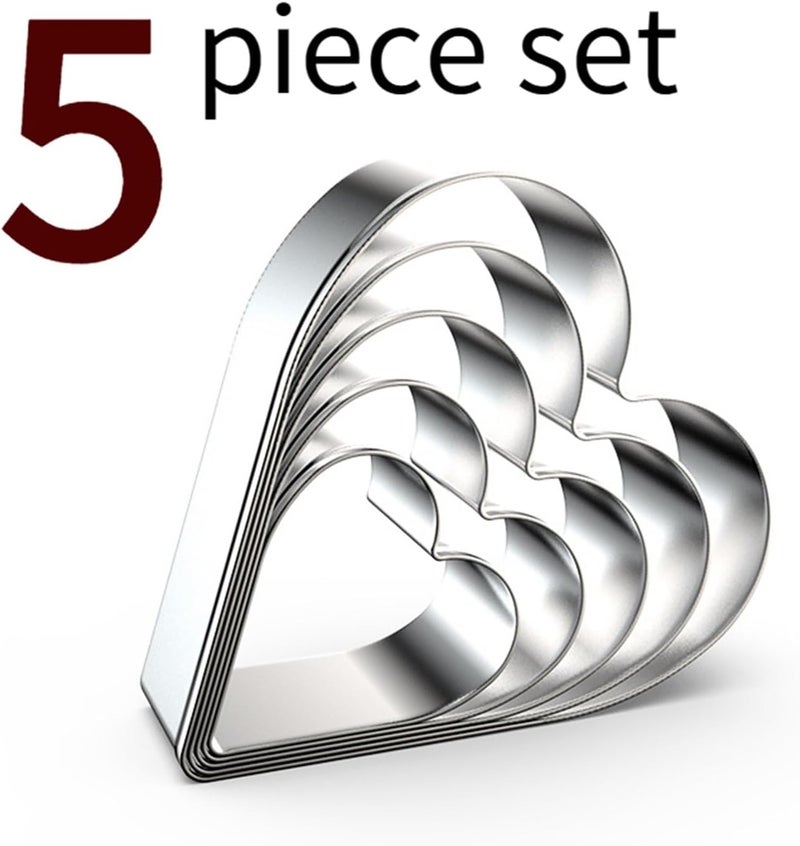 Creative Cookie Cutter Set - 12 Unique Baking Molds for Fun & Easy Baking(Silver Heart 5PC) - Image 2