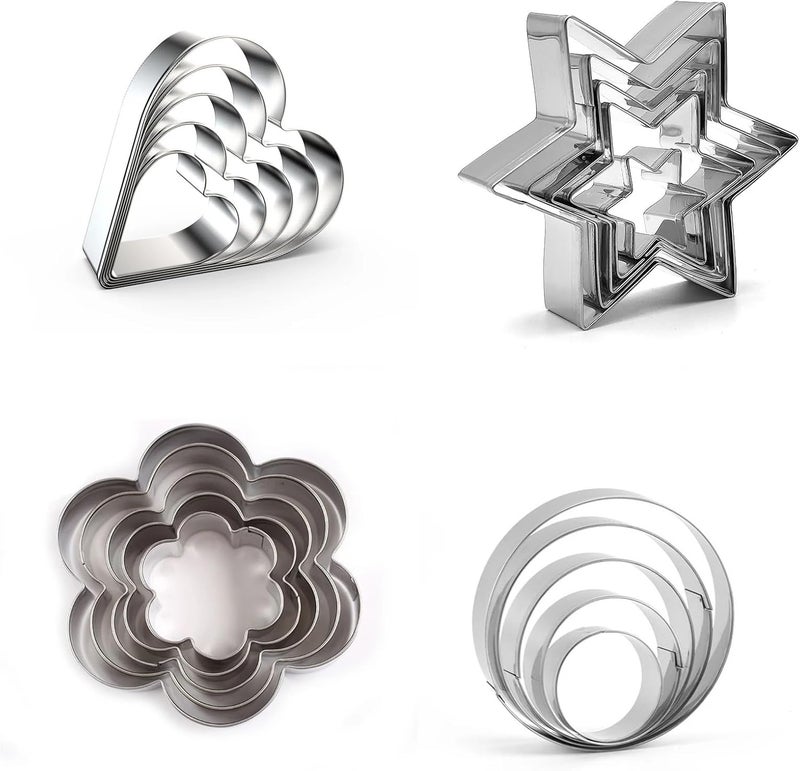 Creative Cookie Cutter Set - 12 Unique Baking Molds for Fun & Easy Baking(Silver Heart 5PC) - Image 3