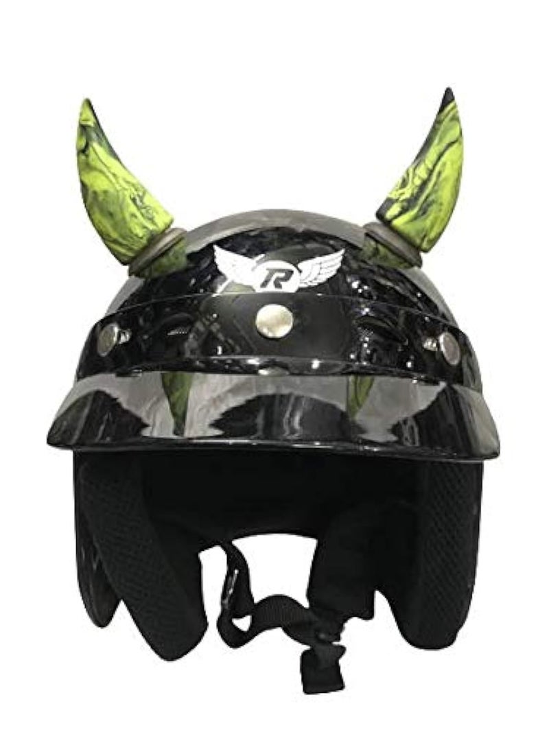 SELVIKE Devil's Helmet Horn with Suction Rubber Pad for All Bikes and Motorcycles (Pack of 2) (Black-Neongreen) - Image 3