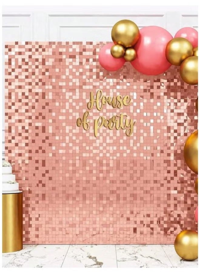 Pink Foil Backdrop 2m Length 1m Width Glitter Foil Backdrop for Wedding Birthday Baby Shower Party Decoration - Image 1