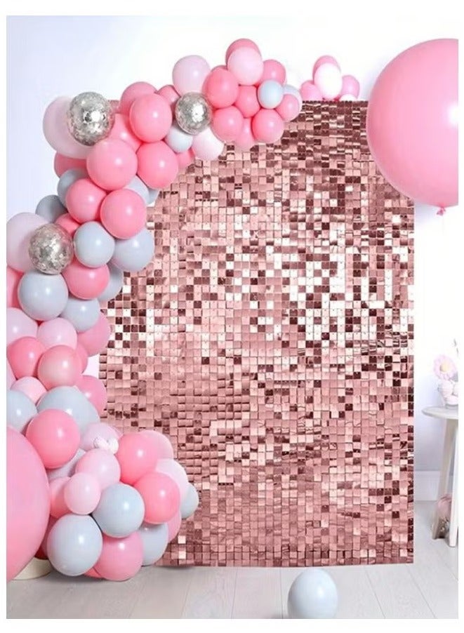 Pink Foil Backdrop 2m Length 1m Width Glitter Foil Backdrop for Wedding Birthday Baby Shower Party Decoration - Image 2