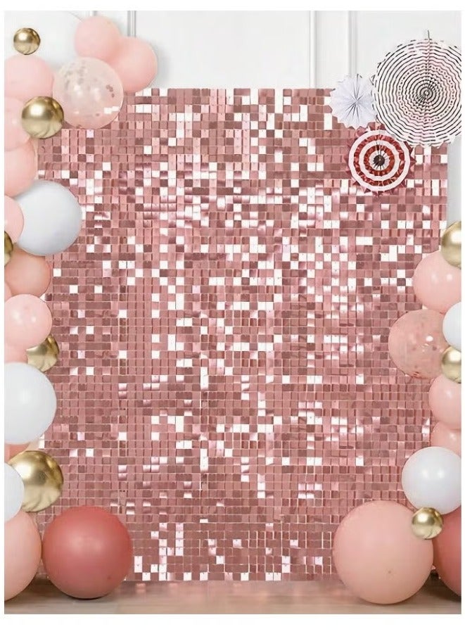 Pink Foil Backdrop 2m Length 1m Width Glitter Foil Backdrop for Wedding Birthday Baby Shower Party Decoration - Image 3
