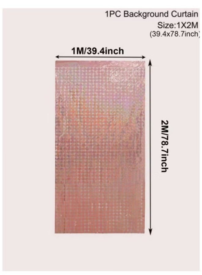 Pink Foil Backdrop 2m Length 1m Width Glitter Foil Backdrop for Wedding Birthday Baby Shower Party Decoration - Image 4